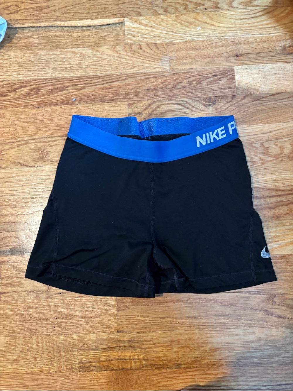 Nike Pro Shorts with Blue Waistband